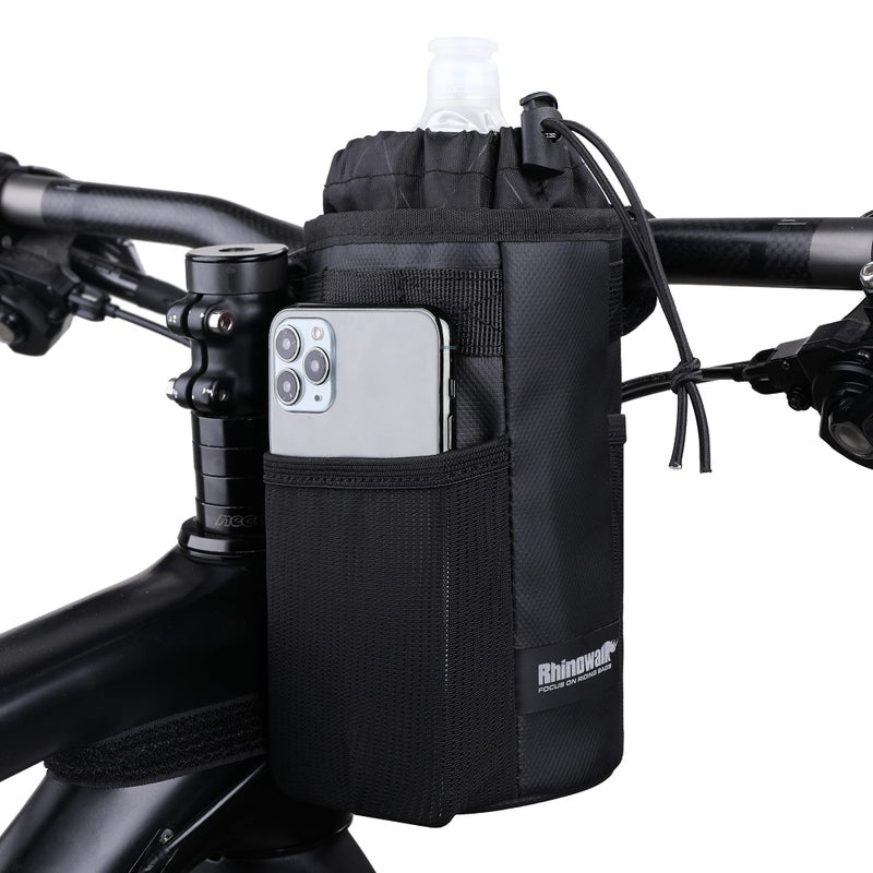 Rhinowalk Cycling Water Bottle Holder Bicycle Snack Bag Bike Cup Holder fit for Holding Large Cups, Coffee Mug, Phone, Sunglasses - Image 1